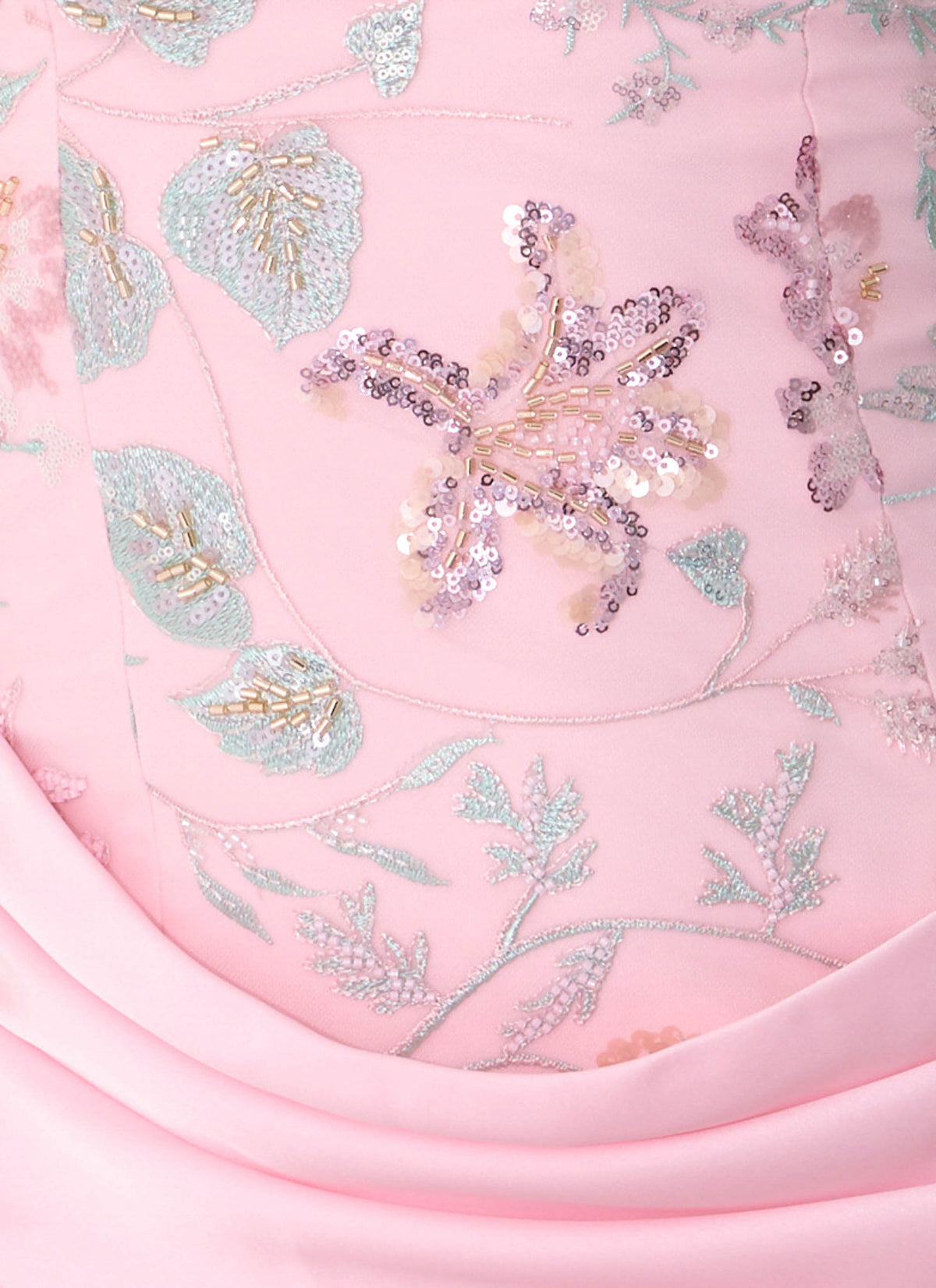 Angelique Beaded Mini Dress - Pink Everbloom