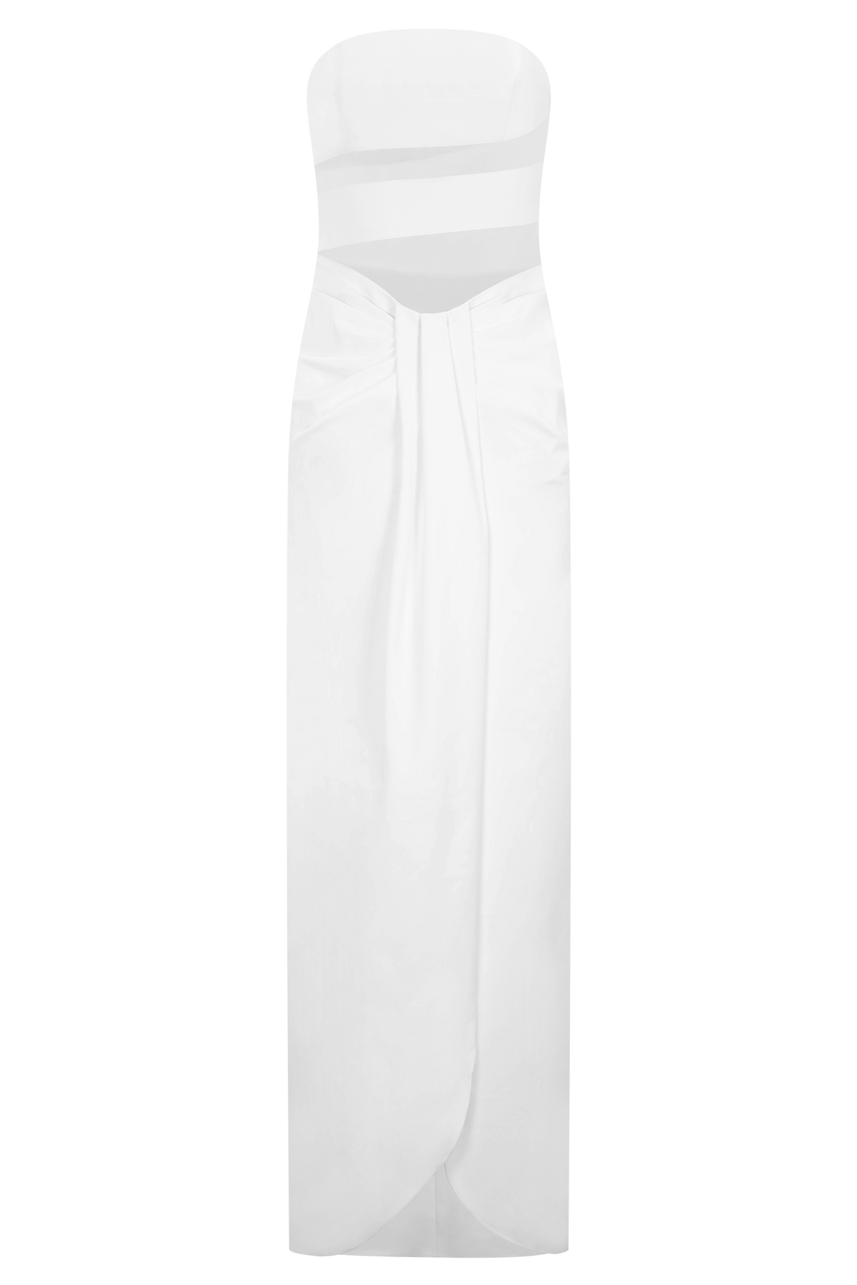 Paulina Cut Out Strapless Maxi Dress - White