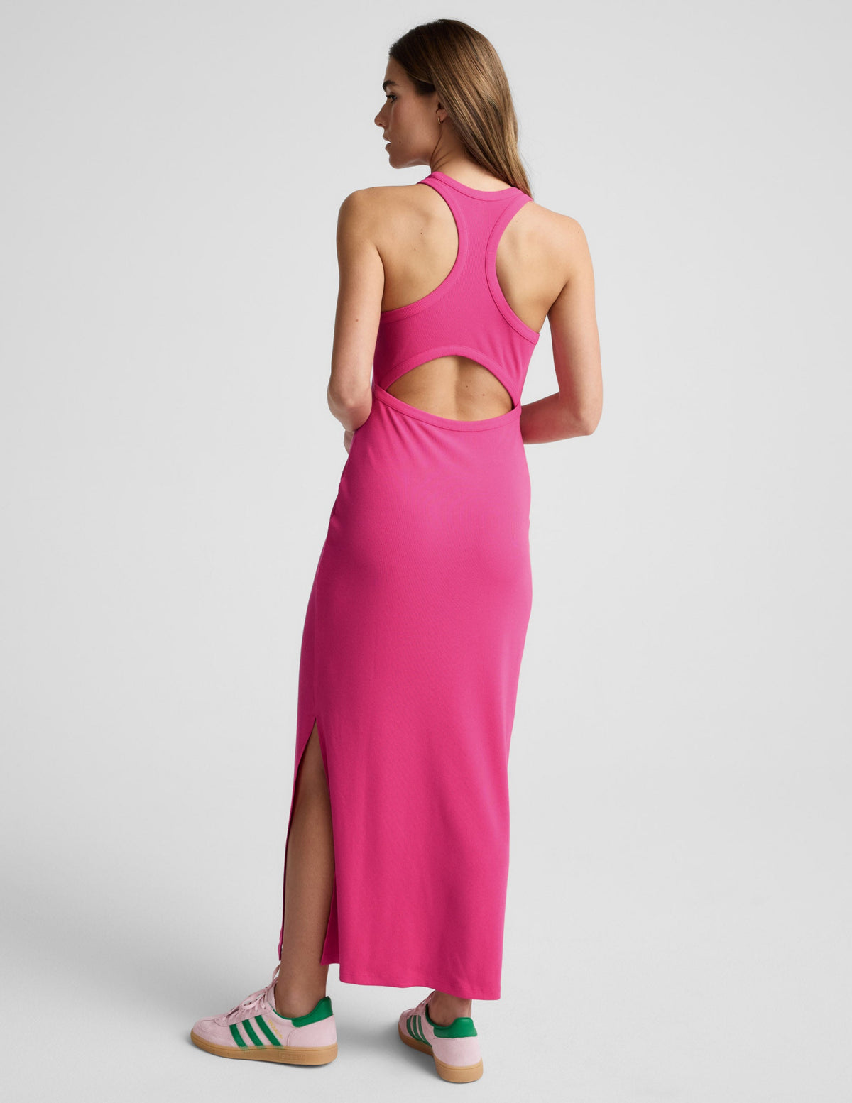 Ribbed High Neck Maxi Dress