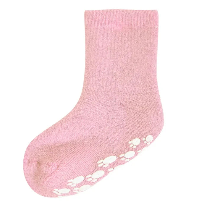 Joha uldstrømper i lyserød med anti-slip