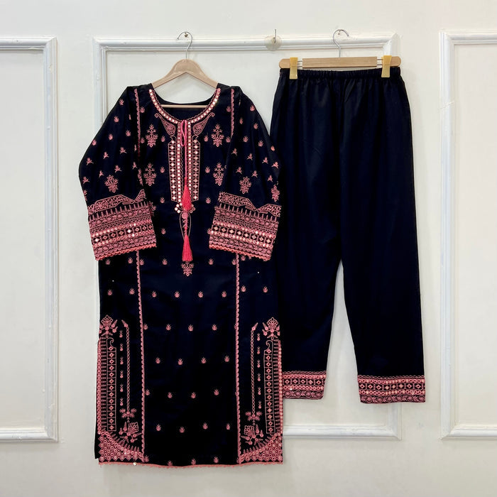 Multi Matcha Embroidered 2PC (Premium Cotton) D-392.