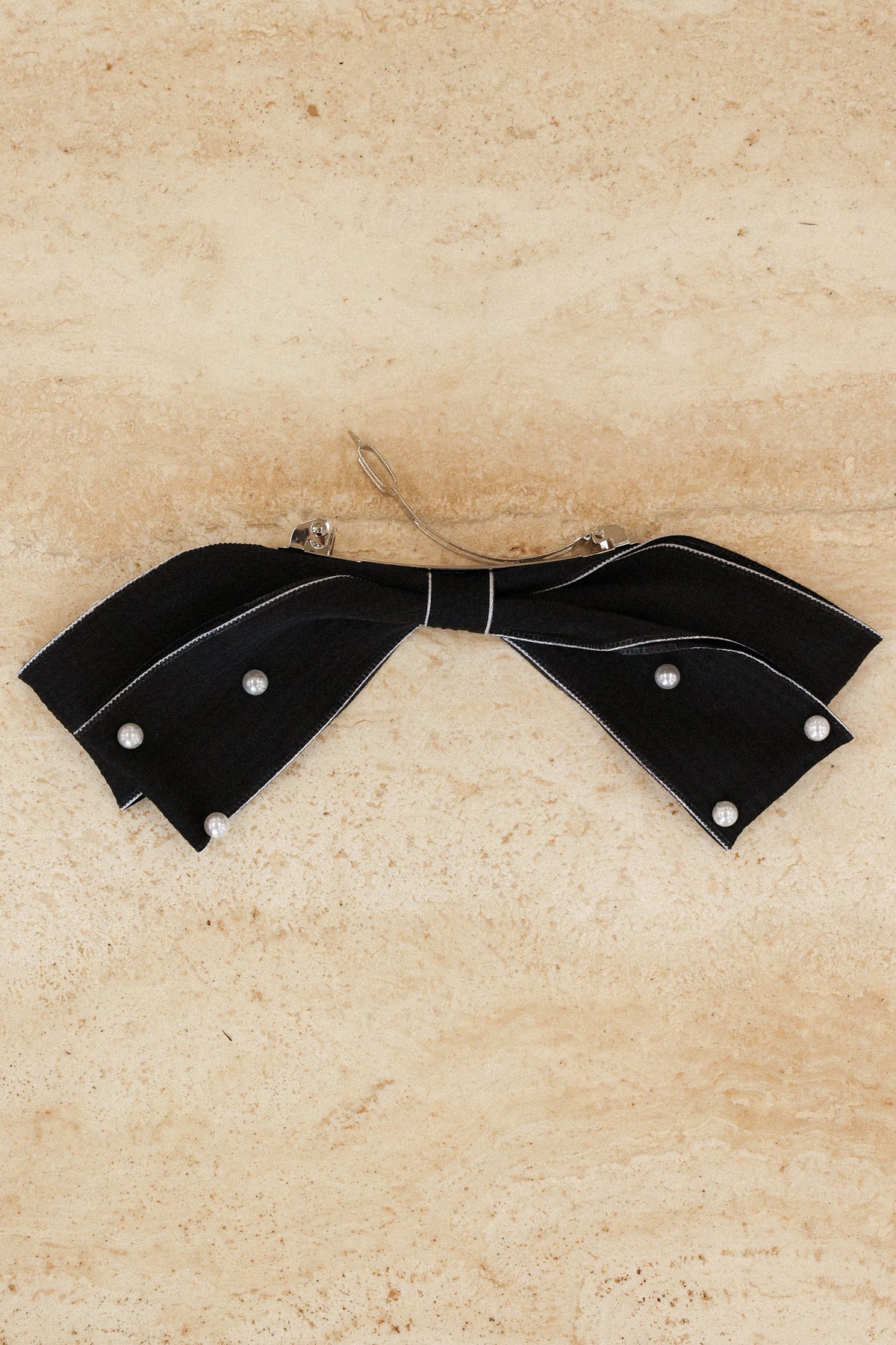 Astor Bow Hair Clip - Black