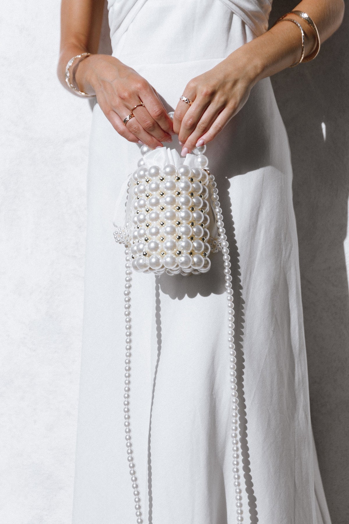 Eleanor Beaded Bag - Pearl