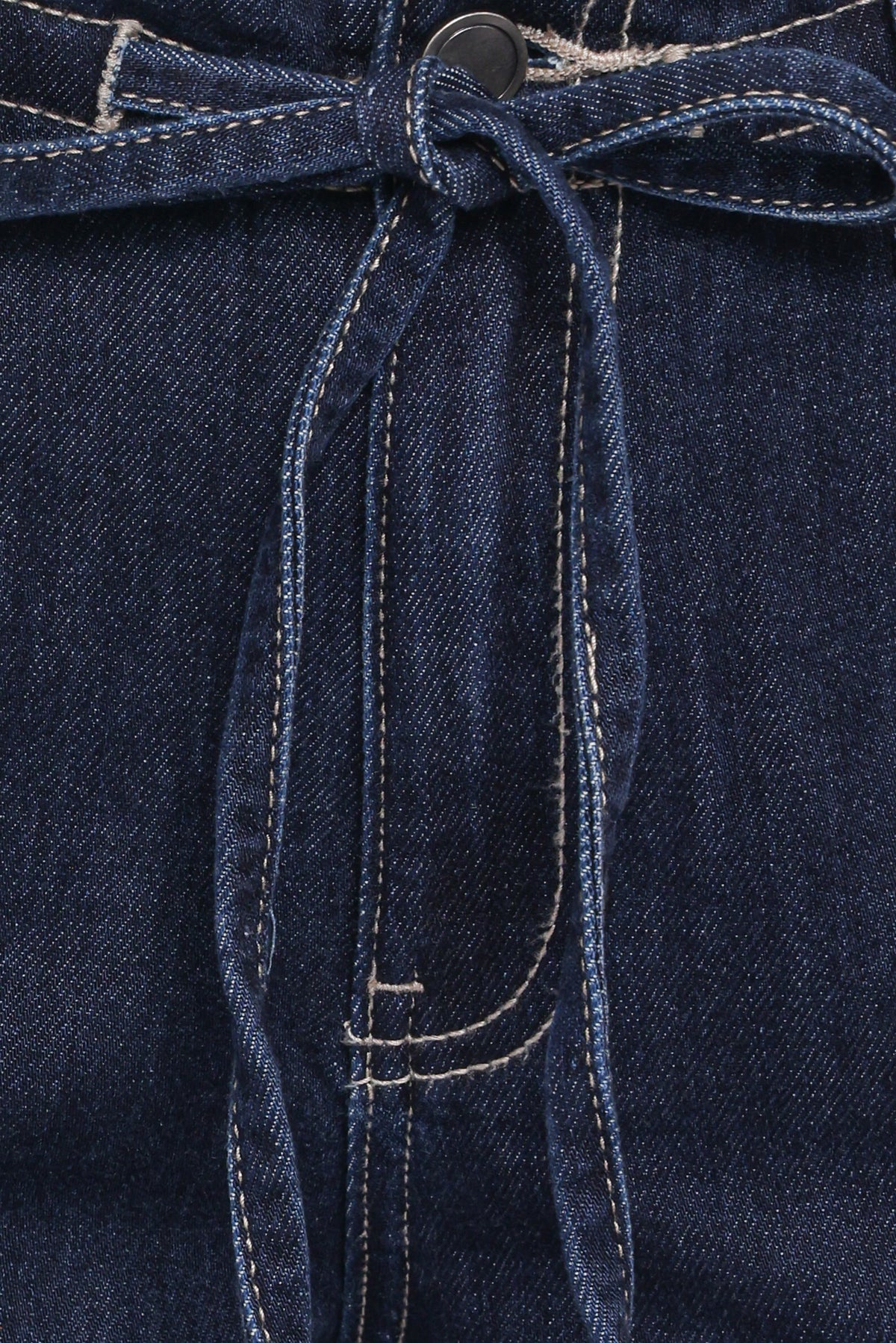 Clover Drawstring Wide Leg Jeans - Dark Wash