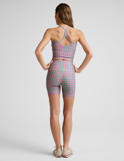 Sunwashed Gingham SoftMark Keep Pace Biker Short