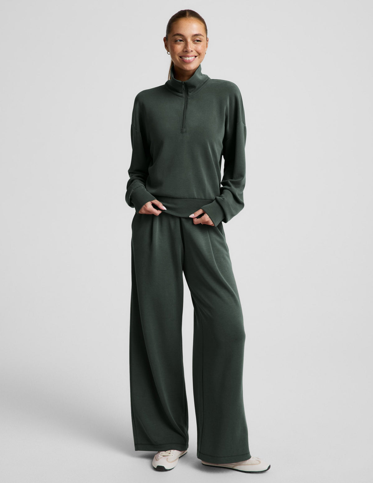 Luxe Sandwash Half Zip Pullover