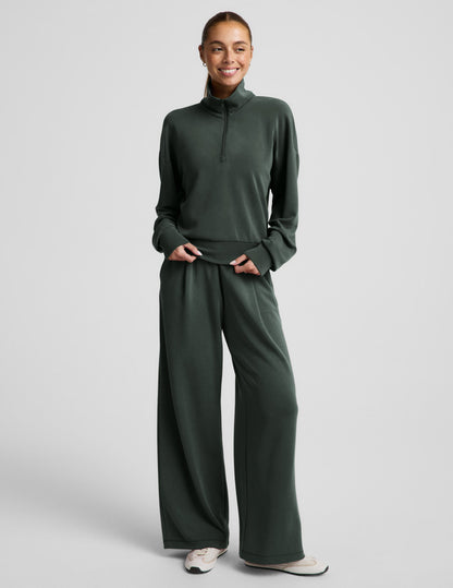 Luxe Sandwash Half Zip Pullover