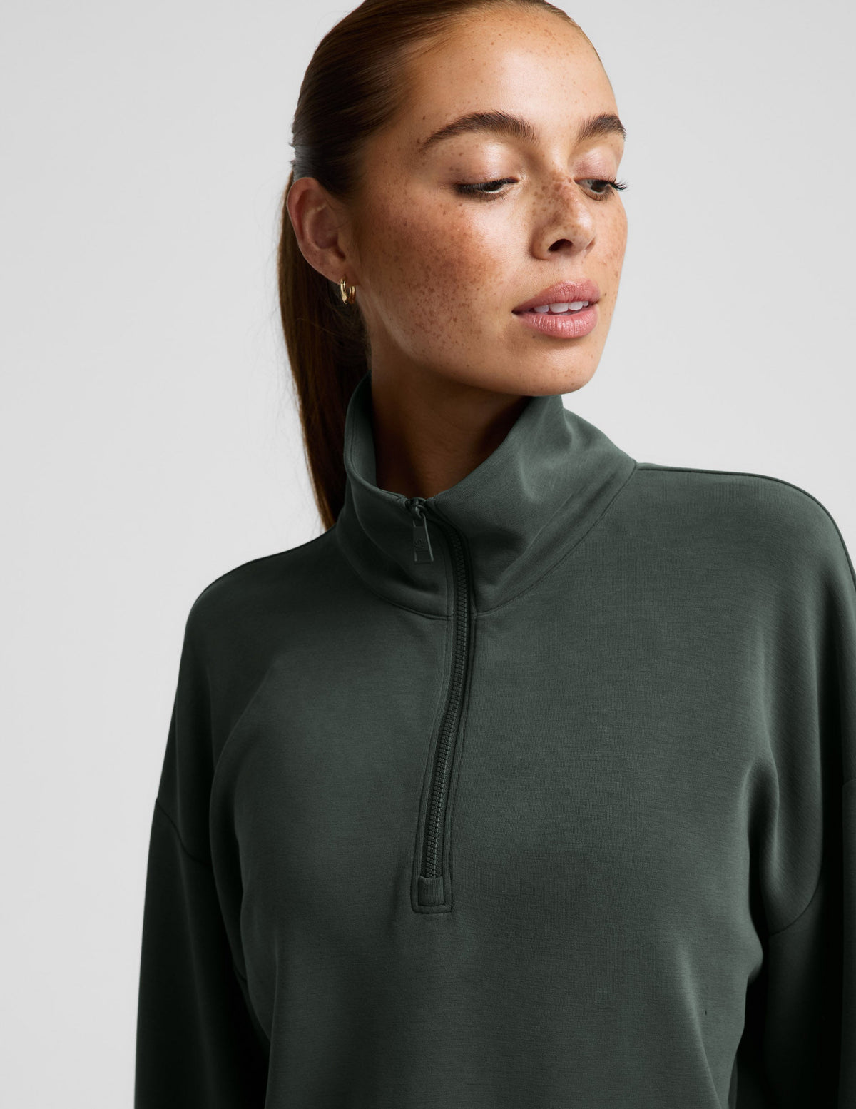 Luxe Sandwash Half Zip Pullover