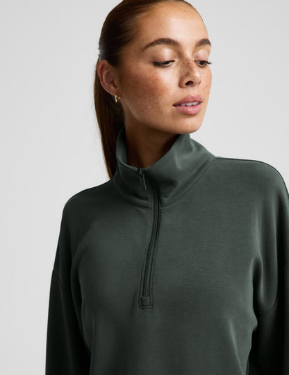 Luxe Sandwash Half Zip Pullover