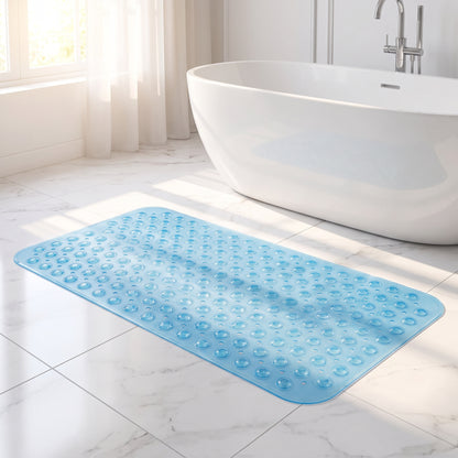 Extended Bathtub Floor Mat – Premium PVC Safety Mat with Massage Points for Home Spa Comfort