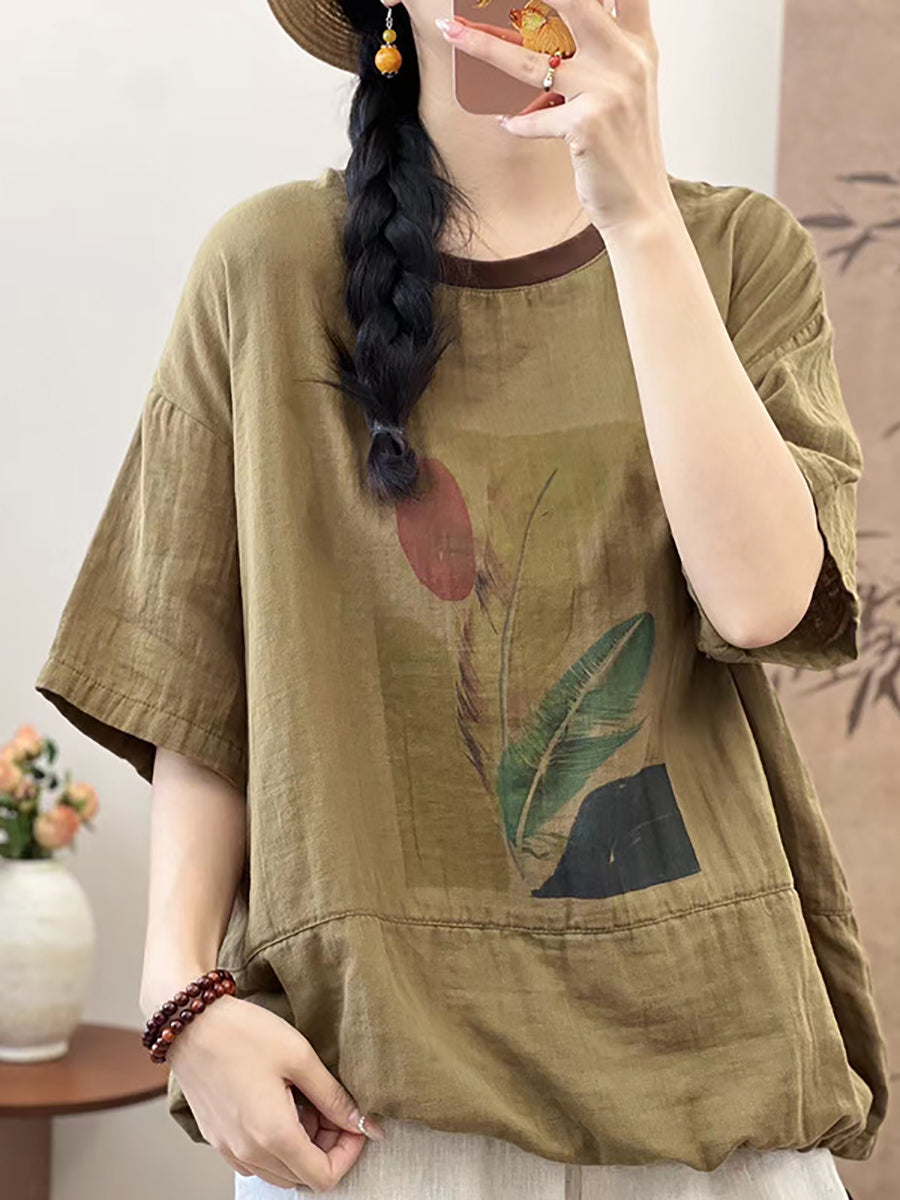 å¥³æ¬¾å¤å­£æ£è³ªå¤å­£ç¾½æ¯å°è±è¥¯è¡«