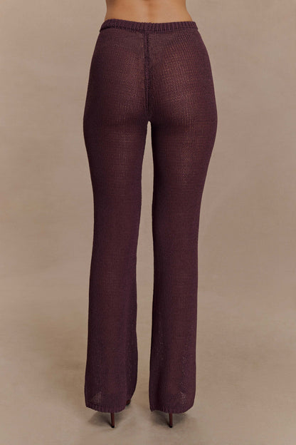 Malani Wide Leg Knit Pants - Chocolate