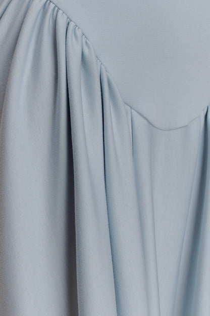 Angelina Scuba Halter Midi Dress - Pale Blue