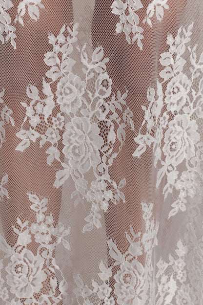 Camille Beaded Satin And Lace Maxi Skirt - Ivory