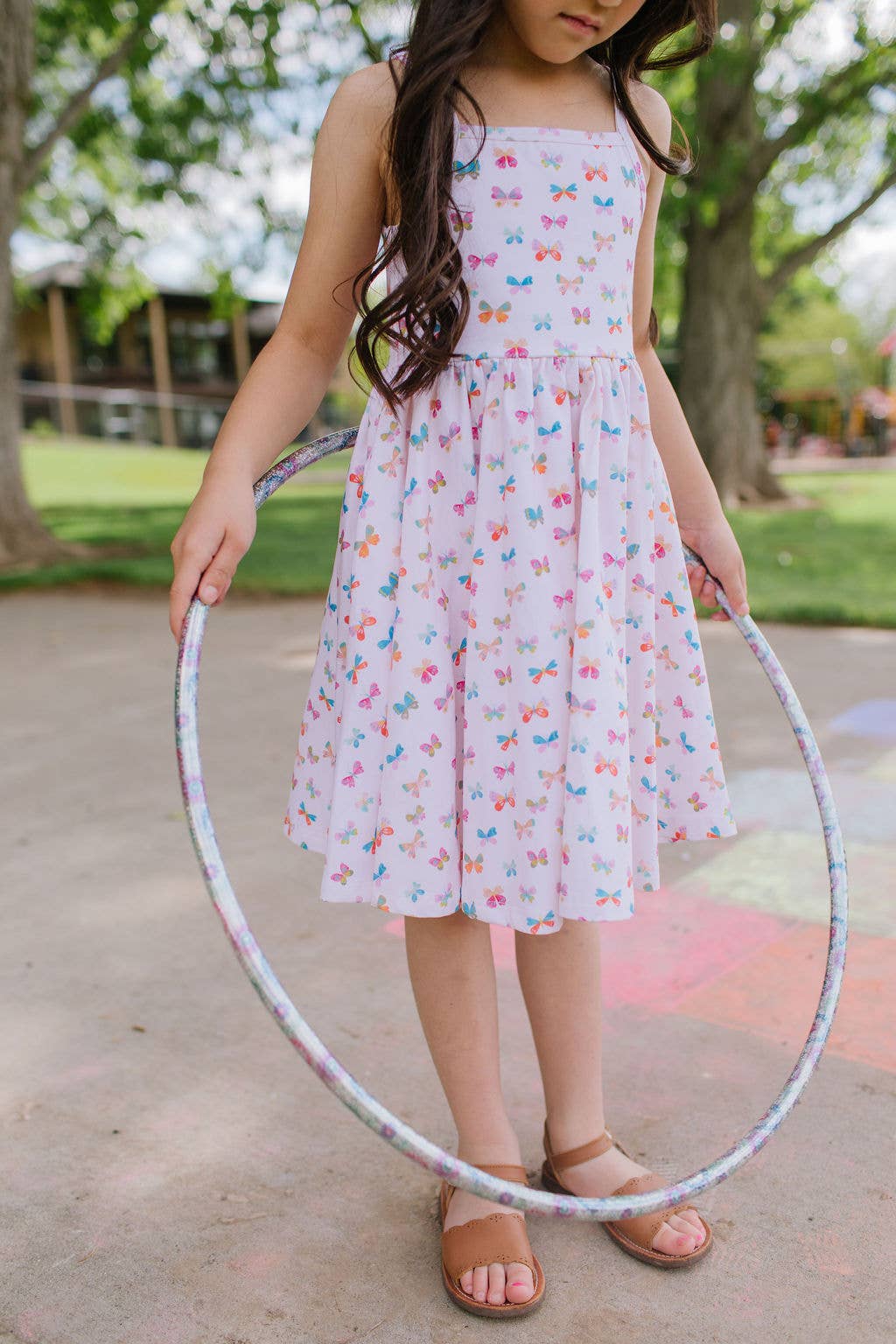 Camila Dress in Butterfly Rainbow | Girls Twirl Dress