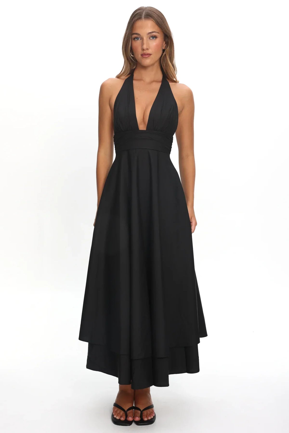 As It Was Halterneck A-Line Maxi Dress Black