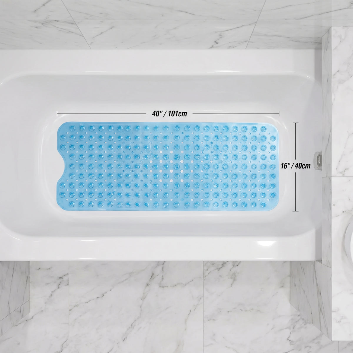 Extended Bathtub Floor Mat – Premium PVC Safety Mat with Massage Points for Home Spa Comfort
