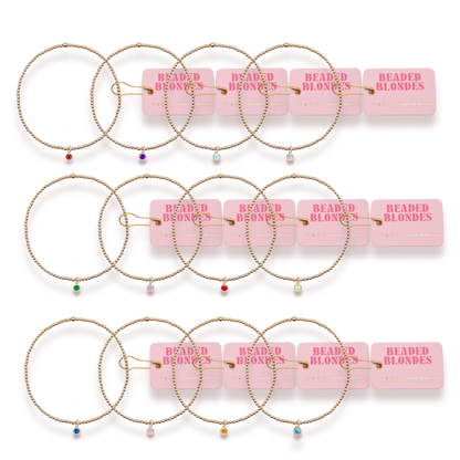 Birthstone Charm Bracelets: Extended 7.25 inch