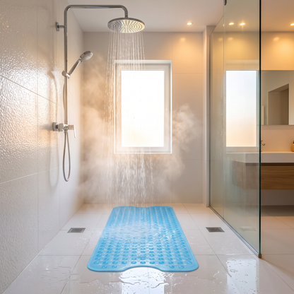 Extended Bathtub Floor Mat – Premium PVC Safety Mat with Massage Points for Home Spa Comfort