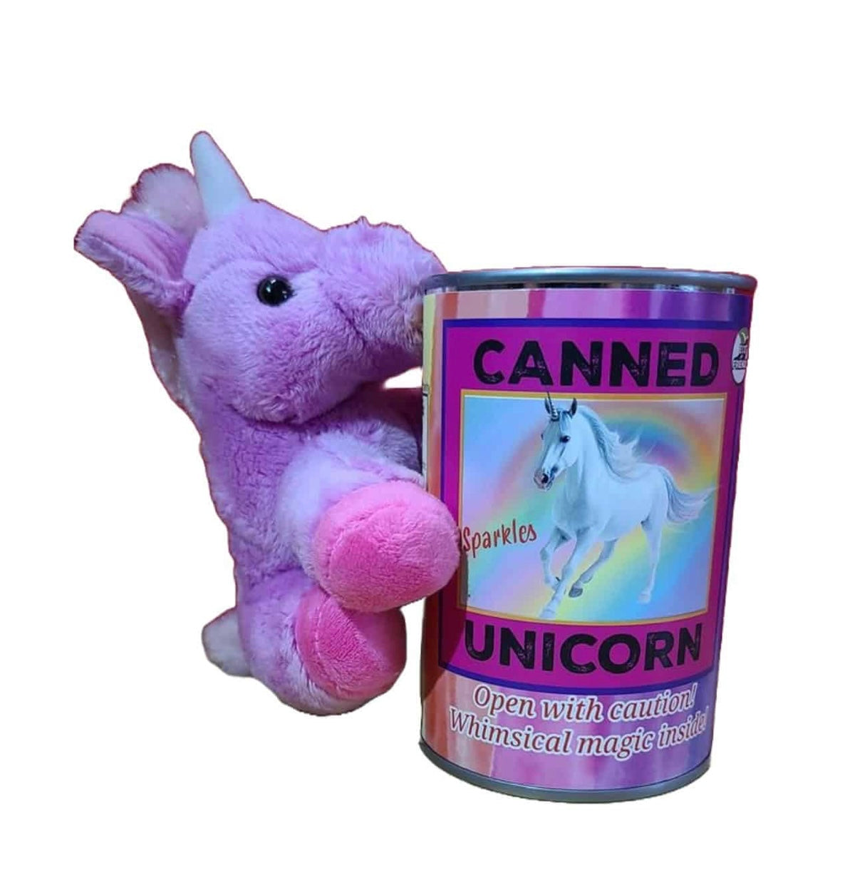 Canned plush animale