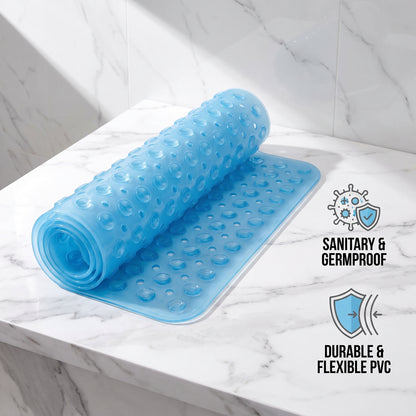 Extended Bathtub Floor Mat – Premium PVC Safety Mat with Massage Points for Home Spa Comfort
