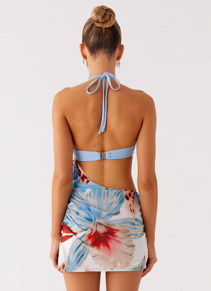 Acapulco Shell Mini Dress - Deep Sea Bloom