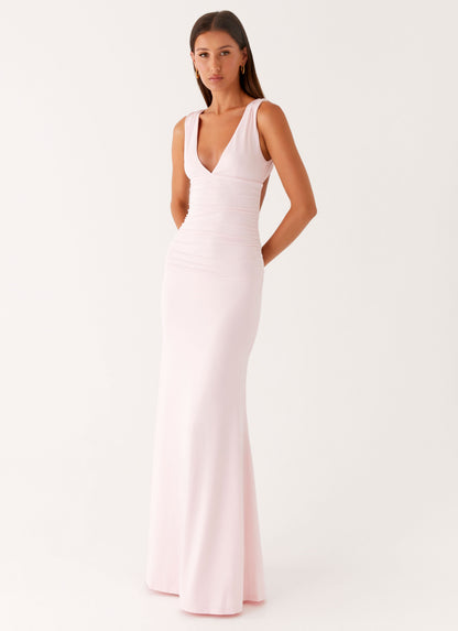 Cherry Sky Maxi Dress - Baby Pink