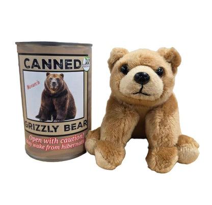 Canned plush animale