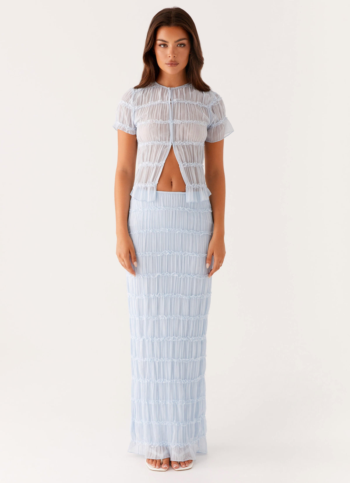 Daydreaming Low Rise Maxi Skirt - Blue