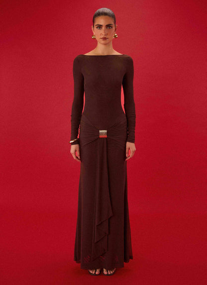 Dray Maxi Dress - Chocolate