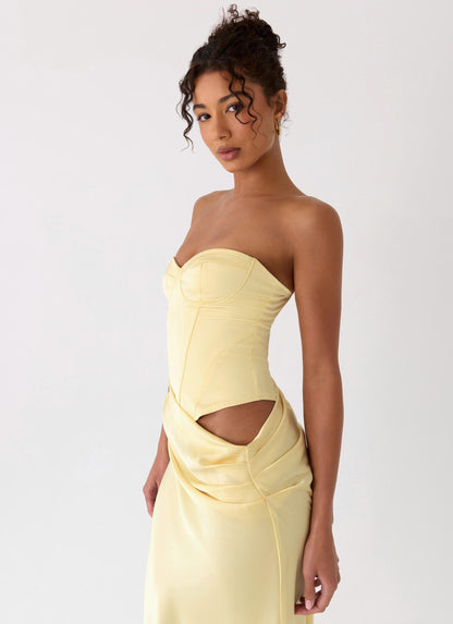 Emory Corset Maxi Dress - Yellow