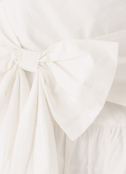 Emrie Bow Bubble Mini Skirt - White