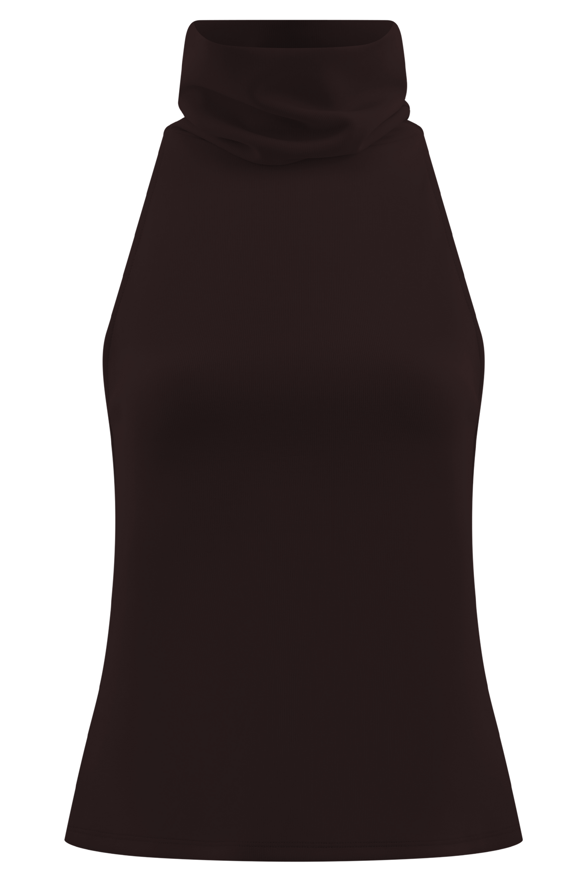 Birdie High Neck Sleeveless Top - Chocolate
