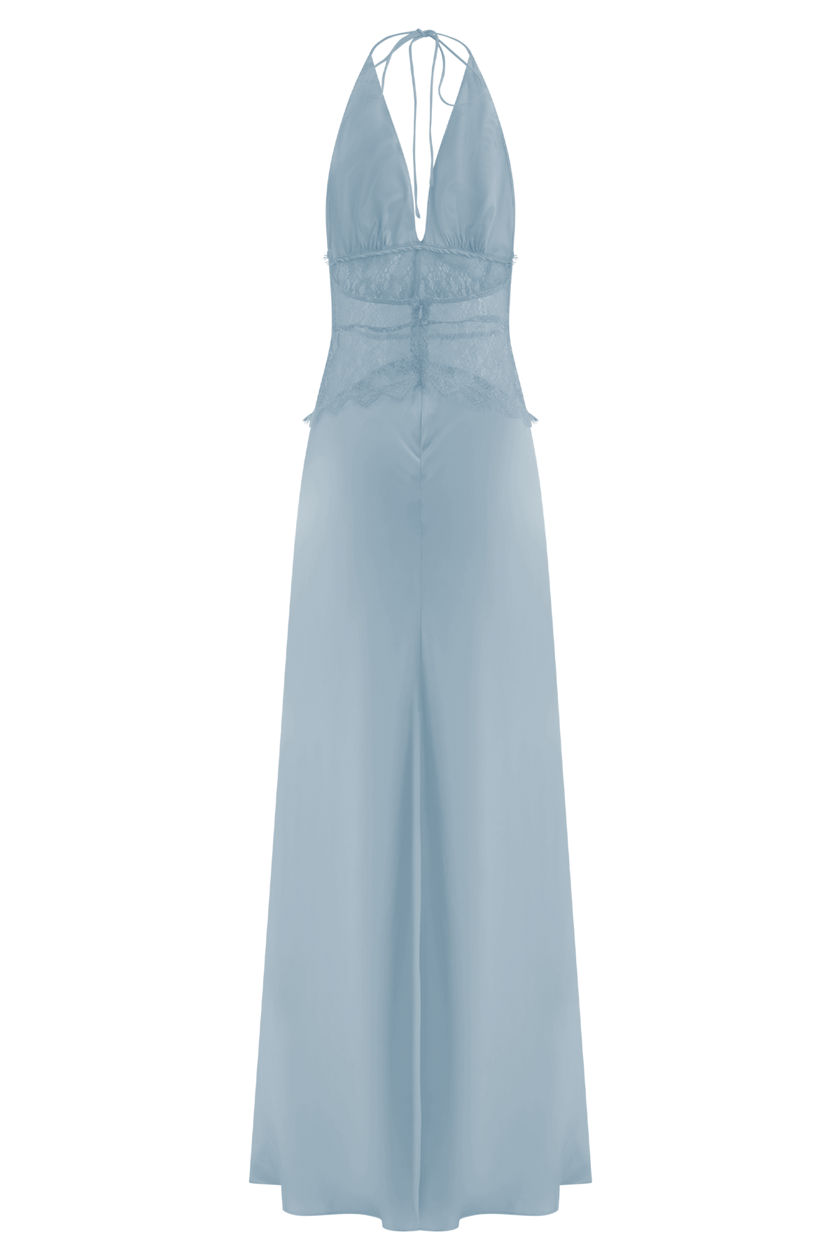 Dinah Lace And Satin Maxi Dress - Cornflower Blue
