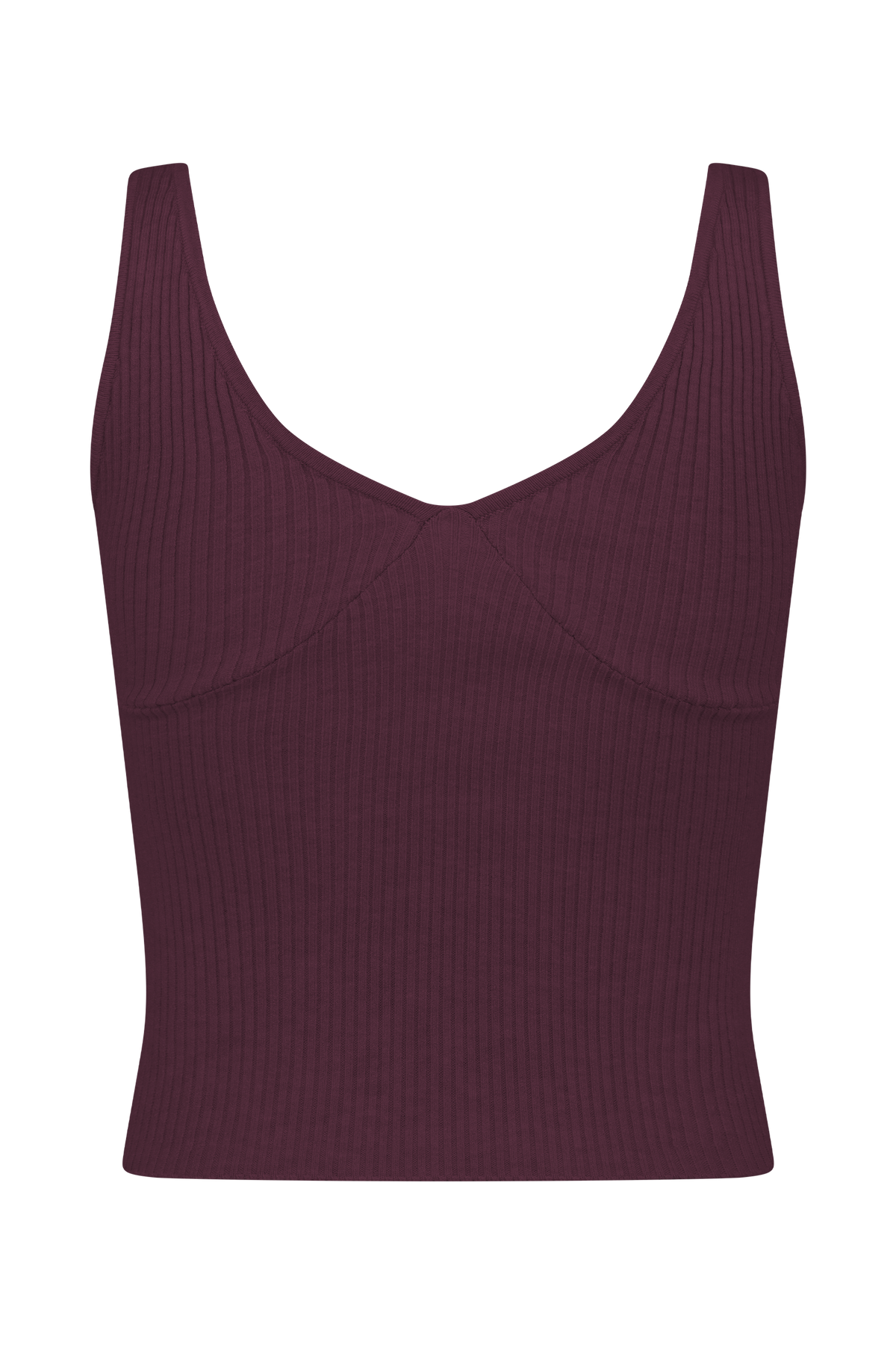 Natalya Ribbed Knit Cami Top - Merlot