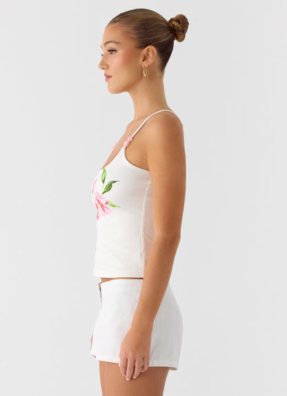 Garrix Bead Cami Top - Ivory Reef