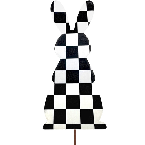 Black and white check bunny