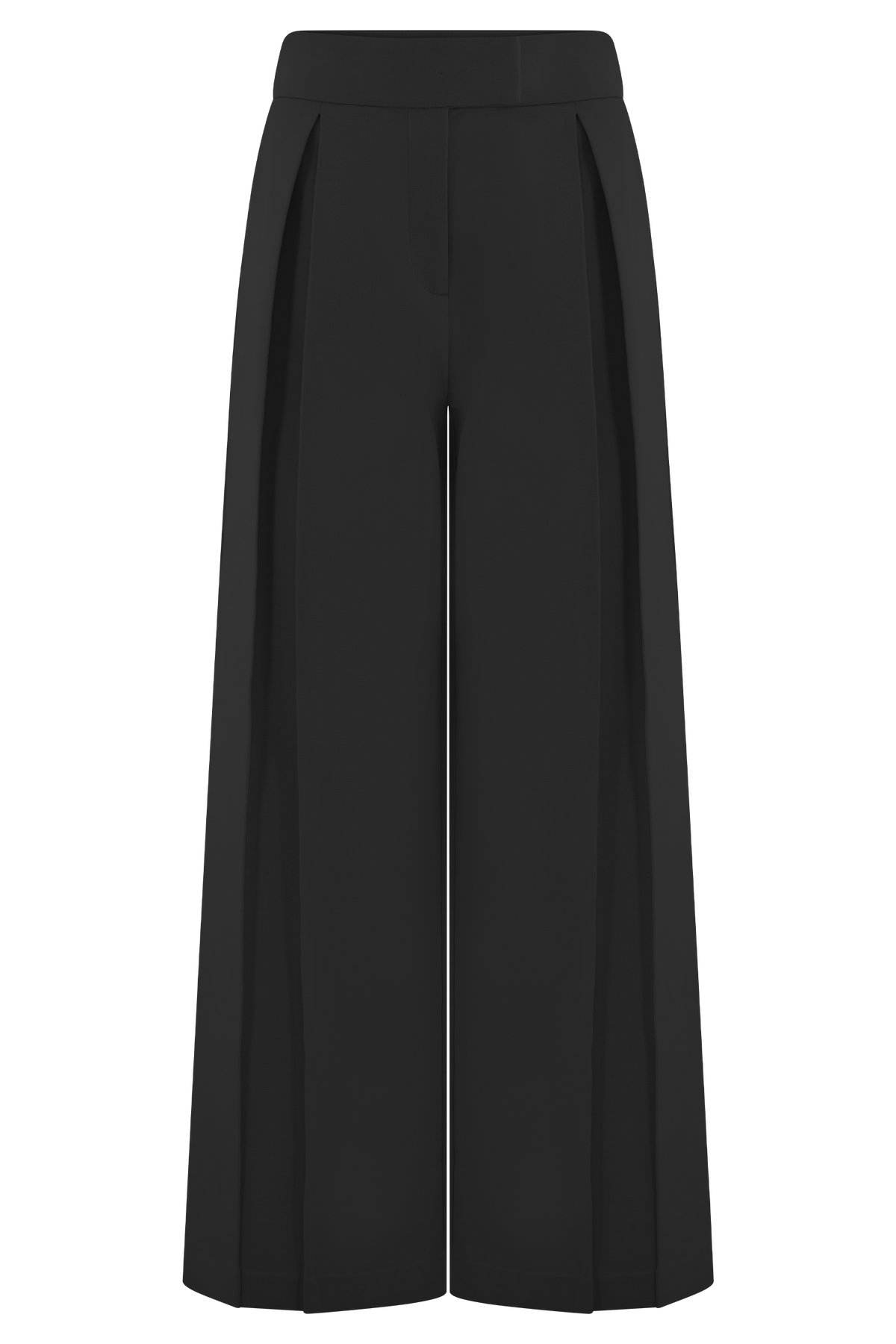Raya Mid Rise Wide Leg Linen Pant - Black