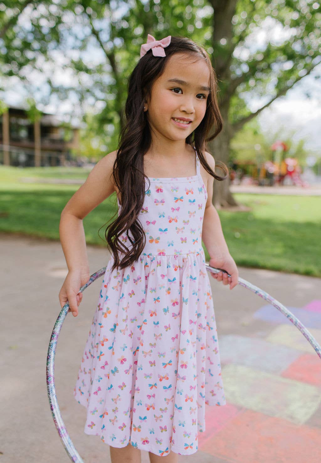 Camila Dress in Butterfly Rainbow | Girls Twirl Dress