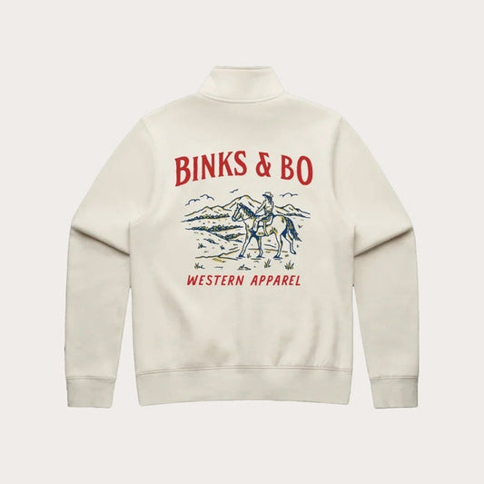 Binks & Bo Western Apparel Ladies Quarter Zip Sweaters - Ecru