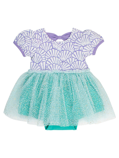 Baby Girls Mermaid Princess Short Sleeve Bow Twirl Romper