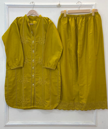 Chicken Kari- Handcrafted Co-Ord Set (Khaddar) D-222