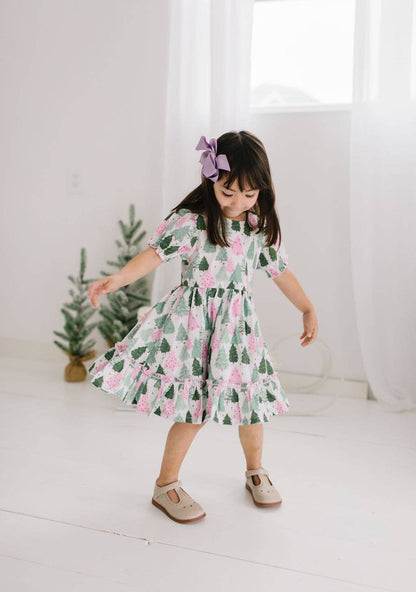 Aura Poplin Dress in Christmas Tree