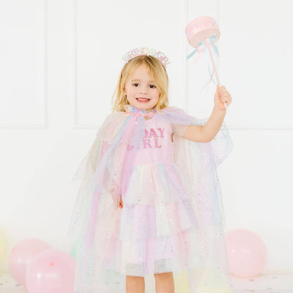 Birthday Girl Fairy Dust Short Sleeve Tutu Dress