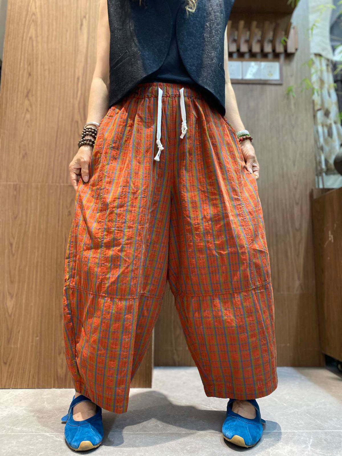 å¥³å£«å¾©å¤æ°æé¢¨æ ¼å­å¯¬é¬ä¸åéè¿è¤²