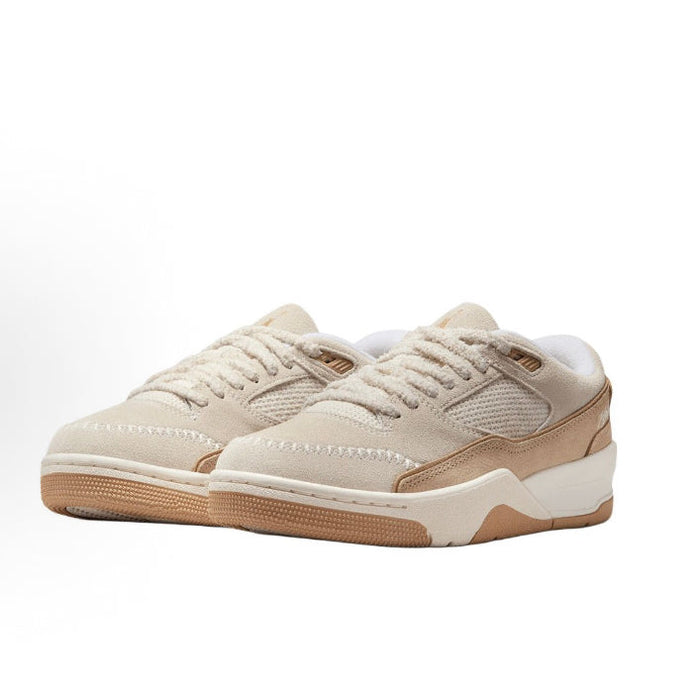 Nike Flight Court SE sneakers, beige textile uppers with brown heel patch