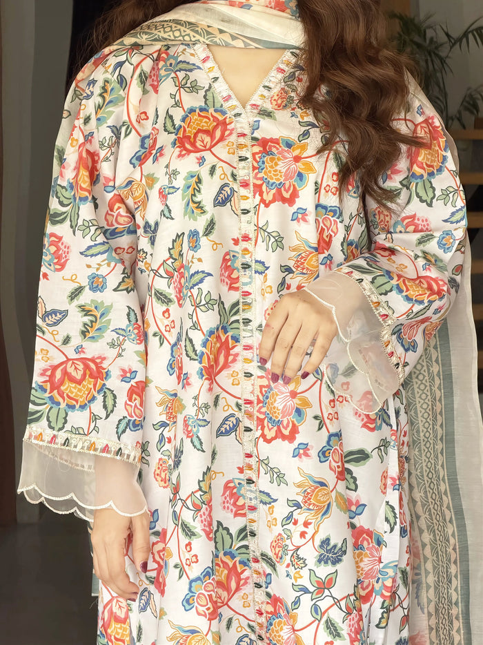 Garden Laserwork | 3PC Cotton Lawn D-546