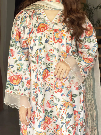 Garden Laserwork | 3PC Cotton Lawn D-546