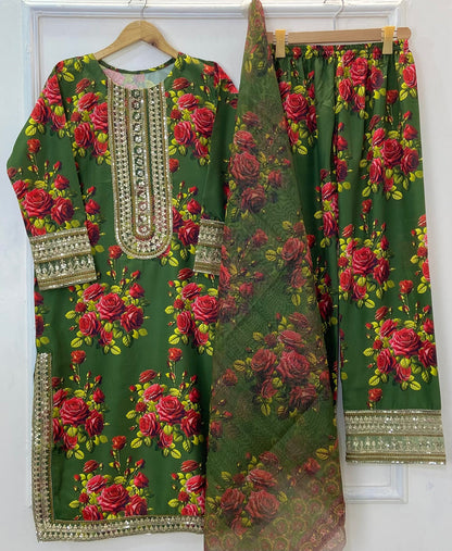 Gulnar Silk Sequins 3PC (Silk) D-251