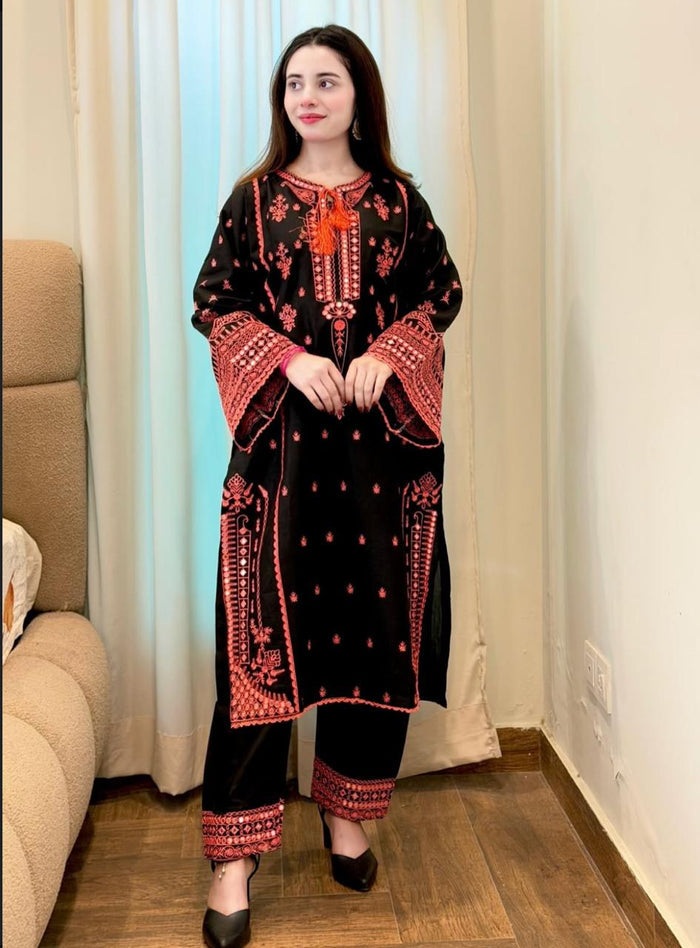 Multi Matcha Embroidered 2PC (Premium Cotton) D-392.